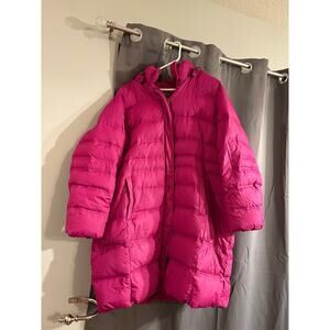 Lands End 3X Long Puffer Jacket Magenta